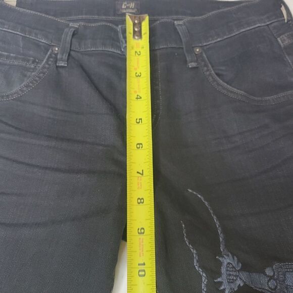 Rare NEW 27 x 28 CoH GRAY BLACK EMBROIDERED DRAGON RAW SLIM BOYFRIEND JEANS NWT - Picture 3 of 16